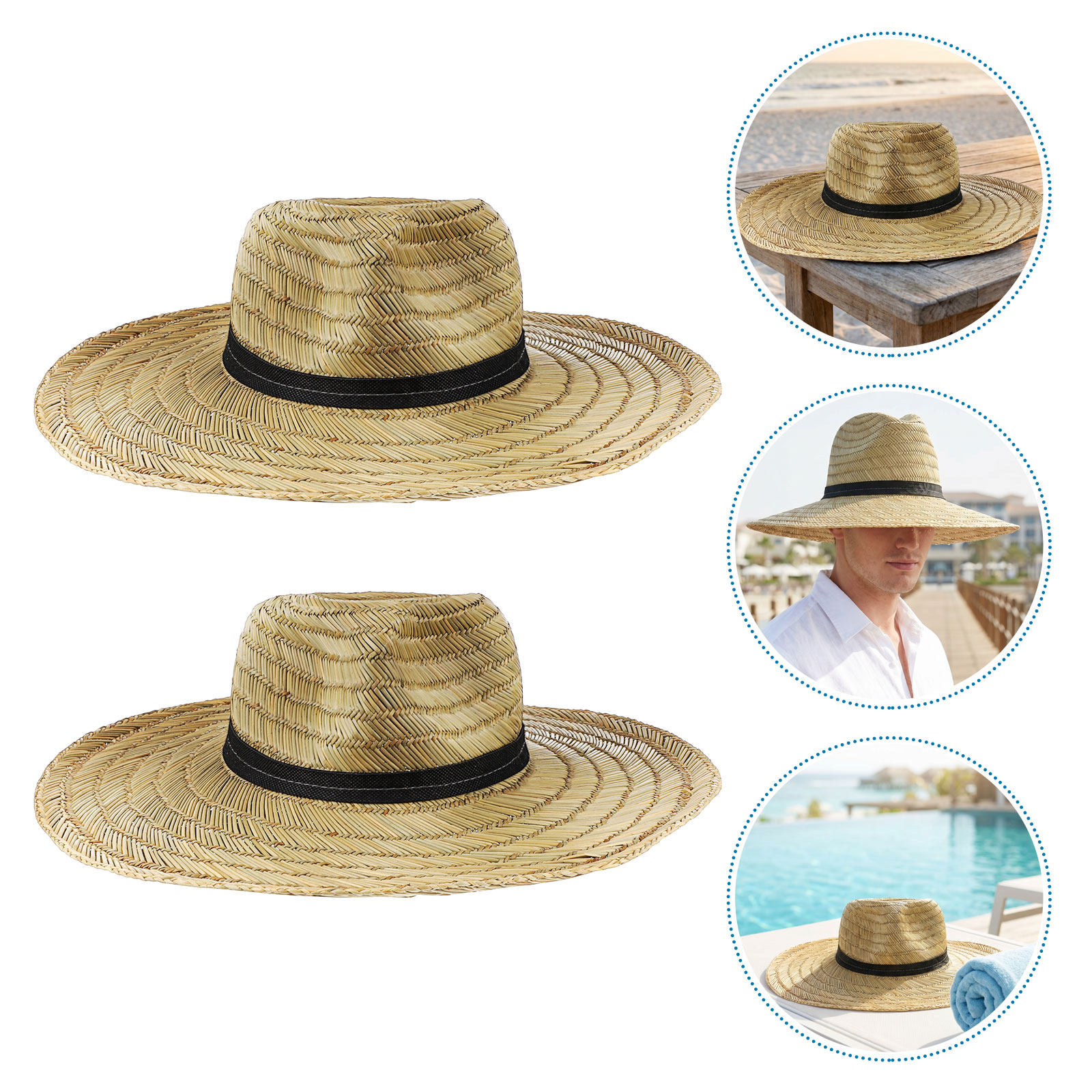 2 Stück breitkrempige Strohhüt – Cowboy Hat Straw Bewertung und Preis
